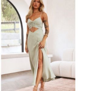 Hello Molly Barbie doll sage dress